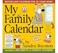 Sandra Boynton's 17-Month 2026-2027 My Family Wall Calendar with Stickers