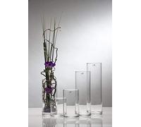SANDRA Rich Vase en verre forme cylindre en verre 15 cm