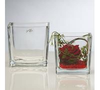 Sandra Rich Vase Würfel eckig 14 x 14 cm
