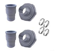 Sandyseptember Kit adaptateur de tuyau d'aspiration de piscine avec 2 tubes de raccordement, 2 adaptateurs, 4 pinces, installation facile, compatible avec les piscines hors sol intex