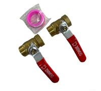 Sandyseptember Robinet à boisseau sphérique en laiton à port complet avec filetage NPT de 1,9 cm avec poignée rouge pour arrosage de jardin et systèmes de chauffage pneumatique