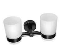 Sanela Accessoires en acier inoxydable - Verres avec double support, verre dépoli/noir mat SLZD 15N