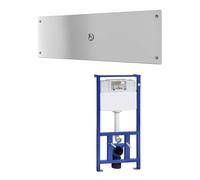 Sanela - Chasse d'eau piézoélectrique avec couvercle spécial anti-vandalisme, y compris cadre de montage avec réservoir SLR 21, 24 V DC SLW 02PA