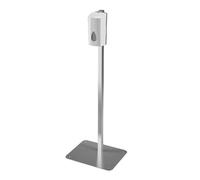 Sanela Distributeurs en acier inoxydable - Distributeur automatique de savon et de désinfectant liquide avec support en acier, acier inoxydable/blanc SLDN 08ES