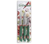 Sanelli Lot de 3 couteaux fruits et légumes : couteau multifonction 10 cm - tomate 12 cm - légumes 6 cm