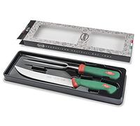 Sanelli Premana Professional, Lot de 2 pièces BBQ, acier inoxydable, vert/rouge
