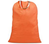 SANFERGE Sac à linge en toile de coton avec poignées et sangles de serrage, très résistant, extra large pour tapis de lavage et maison, lavable de voyage, 64 x 86 cm, orange