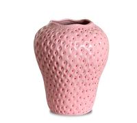 SANFERGE Vase à Fleurs en céramique à Motif de Fraise, Vase décoratif géant pour Arrangement Floral, Unique pour décoration de Maison, Cuisine, Bureau, Centre de Table, Grande Taille, Rose