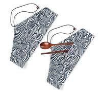 Sanfly De Couverts De en Tissu 2pcs Impression Japonaise Baguettes De Pochette De Table Porte-Table De Rangement pour Baguettes