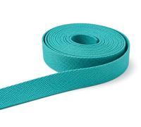 Sangle Coton Turquoise 23 mm au Mètre - 100% Coton - Épaisseur env. 1,5 mm - Vente à la Coupe Continue - Pour Sacs, Cabas, Couture, Mercerie, DIY