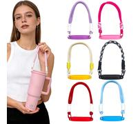 Sangle de poignée pour bouteille d'eau, porte-gobelet, bandoulière compatible avec les bouteilles Stanley, Owal et autres accessoires SUGAW Noir et blanc,jaune,noir,rose rouge,rose,bleu,Violet,Menthe