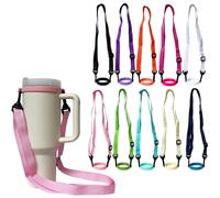Sangle réglable pour bouteille d'eau avec anneau en silicone, convient aux bouteilles à large goulot de 8 à 40 oz. Sangle bandoulière en polyester, convient pour les voyages et les activités de plein 