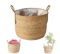SANGOGO Panier Osier pour Plantes，Grand Potde Fleurs Tressé en Rotin,Cache Pot Intérieur Moderne et Pratique,Panier à Plantes en Osier Naturel - Décoration Maison et Rangement Élégant - Diamètre (M)