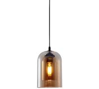 SANGPAO Décoration de ferme nordique lampe à suspension en verre à double cylindre îlot de cuisine moderne gris fumée maison lampe à suspension industrielle grand lustre de plafond en verre ambré pour