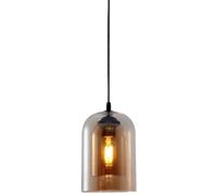 SANGPAO Décoration de ferme nordique lampe à suspension en verre à double cylindre îlot de cuisine moderne gris fumée maison lampe à suspension industrielle grand lustre de plafond en verre ambré pour