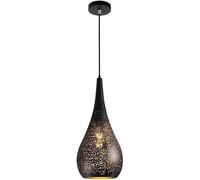 SANGPAO Lampe à suspension marocaine noire, décoration créative pour la maison, mosaïque turque antique, rétro vintage, plafonnier suspendu en fer métallique, long lustre industriel linéaire pour sall