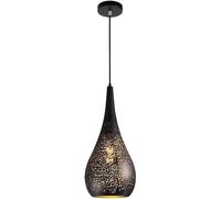 SANGPAO Lampe à suspension marocaine noire, décoration créative pour la maison, mosaïque turque antique, rétro vintage, plafonnier suspendu en fer métallique, long lustre industriel linéaire pour sall
