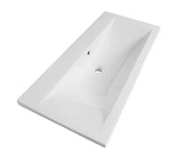 Saniclass Bari Meuble lavabo - 100x47x3.5cm - trop-plein - 1 lavabo - sans trou de robinet - céramique - blanc 41050
