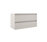 Saniclass Chaci Meuble-bas de salle de bains - 100cm - 2 tiroirs - sans poignée - coton mat (beige) 77092