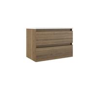 Saniclass Chaci Meuble bas de salle de bains - 80cm - 2 tiroirs - sans poignées - chêne chaud SW1529803