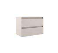 Saniclass Chaci Meuble bas de salle de bains - 80cm - 2 tiroirs - sans poignées - coton mat (beige) 77089
