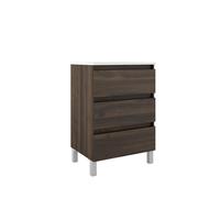 Saniclass Chaci PLUS Meuble bas de salle de bains - 60x86x46cm - 3 tiroirs - Poignée intégrée - MFC - noyer (bois) BOX_60_Valenti