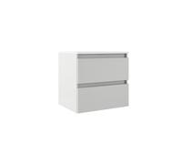 Saniclass Chacito Ensemble meuble de salle de bains - 60x40x55cm - lavabo en céramique blanc brillant - 1 vasque - 1 trou de robinetterie - 2 tiroirs - blanc mat SW1212806/SW7115