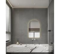Saniclass Curve Miroir de salle de bains - 50x80cm - cintré - éclairage LED indirect - chauffage de miroir - Infrarouge SW13-5080
