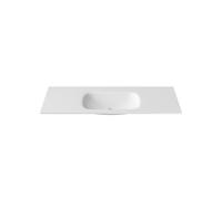 Saniclass Flow Vasque de meuble - 121x46x1,5 cm - trop-plein - 1 cuve - 0 trou de robinet - Solid Surface blanc mat SW1474444
