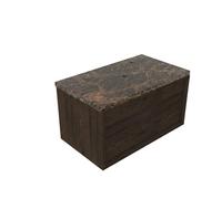 Saniclass Holz Frame Ensemble meuble de salle de bains - 80x45x43cm - Plan de travail en pierre naturelle Noche dark emperador - 1 trou de robinet - 1 tiroir - chêne charcoal mat (bois) SW1420767/SW12