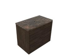 Saniclass Holz Frame Ensemble meuble de salle de bains - 80x45x63cm - Plan de travail en pierre naturelle Noche dark emperador - 1 trou de robinetterie - 2 tiroirs - chêne charcoal mat (bois) SW157858