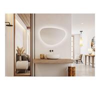 Saniclass Organic Sim miroir - forme organique - 100 x 66,6 cm - LED indirecte tout autour - chauffage de miroir PM-01-10066