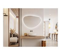 Saniclass Organic Sim miroir - forme organique - 120 x 80 cm - LED indirecte tout autour - chauffage de miroir PM-01
