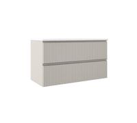 Saniclass Prime Blend Ensemble de meubles de salle de bains - 100x55x45.9cm - avec lavabo - 2 tiroirs - poignée intégrée - cotton mat (beige) SW892648/SW915368