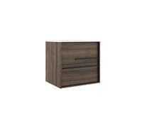 Saniclass Prime Essential Meuble sous lavabo - 60x55x46cm - 2 tiroirs - Poignée standard - MDF - noyer (bois) AQUA_60_Valenti