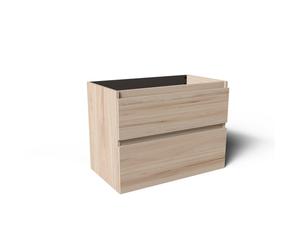 Saniclass Prime Vita Ensemble meuble de salle de bains - 80x46x60cm - plan supérieur - sans trou de robinetterie - 2 tiroirs - chêne clair mat (bois) SW1413850/SW910983