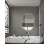 Saniclass Shine Miroir de salle de bains - 70x100cm - ovale - installation horizontale / verticale - éclairage LED indirect - Chauffage miroir - Infrarouge SW11-70100