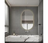 Saniclass Shine Miroir de salle de bains - 70x120cm - ovale - installation horizontale / verticale - éclairage LED indirect - chauffage miroir - infrarouge SW11-70120