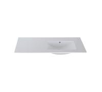 Saniclass Vygo Lavabo pour meuble - 121x2x46cm - trop-plein - 1 vasque à droite - sans trous de robinet - céramique - blanc brillant 9120ER-nf