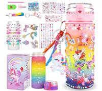Sanilinwild Décorez votre propre bouteille d'eau pour des cadeaux - Bracelet d'amitié, idée de cadeau de Noël/Pâques/anniversaire, activités amusantes pour enfants (Sweet Unicorn)