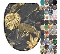SANILO® Siège de WC avec fermeture automatique Golden Leaves, abattant de WC directement du fabricant, couvercle de WC, lunette de WC, abattant de WC, lunette de WC