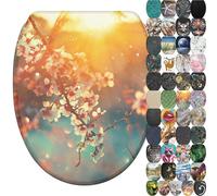 SANILO® Siège de WC avec abaissement automatique Fleur de cerisier, abattant de WC directement du fabricant, couvercle de WC, lunette de WC, couvercle de WC, siège de WC, lunette de WC