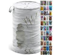 Sanilo Panier à linge, Corbeille à linge ronde, 60 litres, Sac à linge pliable avec des poignées (Balance)