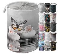 Sanilo Panier à linge, Corbeille à linge ronde, 60 litres, Sac à linge pliable avec des poignées (Vanesa)