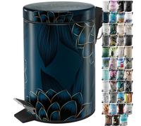 Sanilo Poubelle de Salle de Bain 3L avec système d’abaissement automatique, Nombreuses nouvelles Poubelles à Cosmétiques au choix, Poubelle avec seau intérieur (Dahlia)