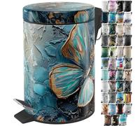 Sanilo Poubelle de Salle de Bain 3L avec système d’abaissement automatique, Nombreuses nouvelles Poubelles à Cosmétiques au choix, Poubelle avec seau intérieur (Mariposa)
