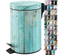 Sanilo Poubelle de Salle de Bain 3L avec système d’abaissement automatique, Nombreuses nouvelles Poubelles à Cosmétiques au choix, Poubelle avec seau intérieur (Lumber)
