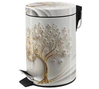 Sanilo Poubelle de Salle de Bain 3L avec système d’abaissement automatique, Nombreuses nouvelles Poubelles à Cosmétiques au choix, Poubelle avec seau intérieur (Tree of Life)