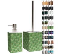 Sanilo Salle de Bain Set, Grande sélection, Distributeur de Savon et Brosse WC et Porte Brosse, Design élégant, Chic, Un bel accroche-Regard pour la Toilette (Cactus)