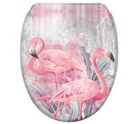 SANILO® Siège de toilette avec système de descente automatique et système de fixation rapide, modèle Flamingo. Siège de toilette directement du fabricant. Couvercle de toilette, siège de toilette